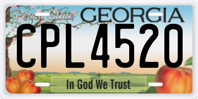 GA license plate CPL4520