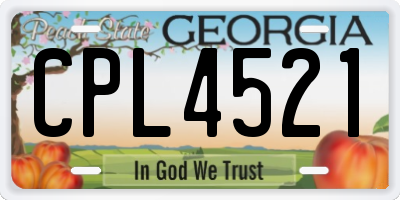GA license plate CPL4521