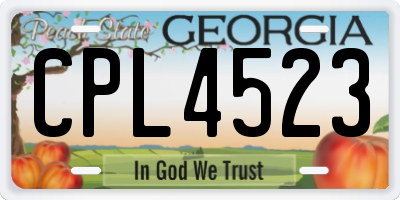 GA license plate CPL4523