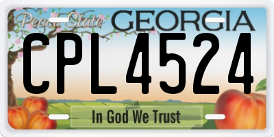 GA license plate CPL4524