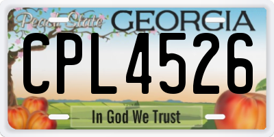 GA license plate CPL4526