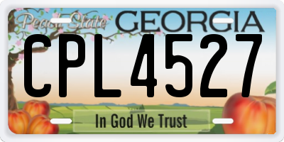 GA license plate CPL4527