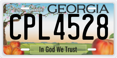 GA license plate CPL4528