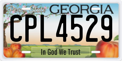 GA license plate CPL4529