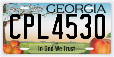 GA license plate CPL4530