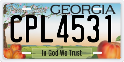 GA license plate CPL4531
