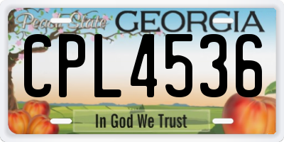 GA license plate CPL4536