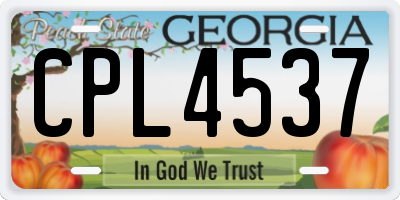 GA license plate CPL4537
