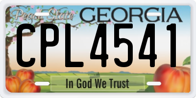 GA license plate CPL4541