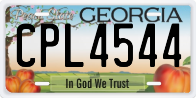 GA license plate CPL4544