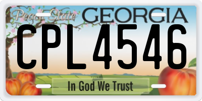 GA license plate CPL4546