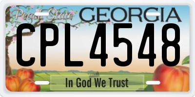 GA license plate CPL4548
