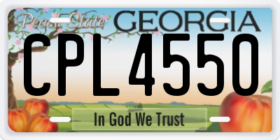 GA license plate CPL4550
