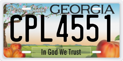 GA license plate CPL4551