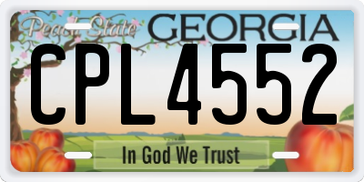 GA license plate CPL4552