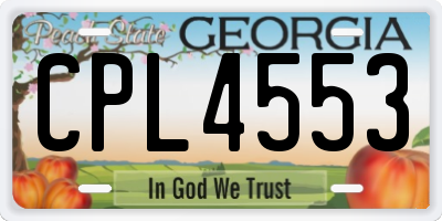 GA license plate CPL4553