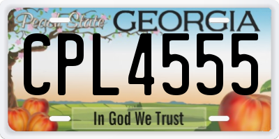GA license plate CPL4555