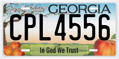 GA license plate CPL4556