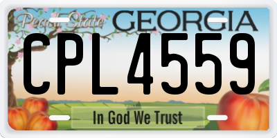 GA license plate CPL4559