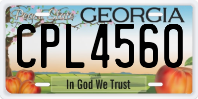 GA license plate CPL4560
