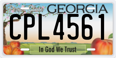 GA license plate CPL4561
