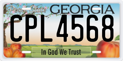GA license plate CPL4568