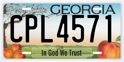 GA license plate CPL4571