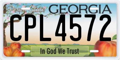 GA license plate CPL4572