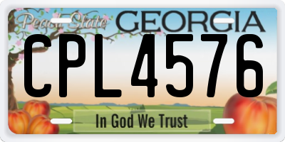 GA license plate CPL4576