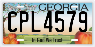 GA license plate CPL4579