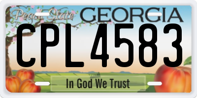 GA license plate CPL4583