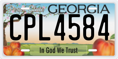GA license plate CPL4584
