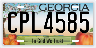 GA license plate CPL4585
