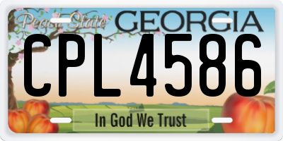 GA license plate CPL4586
