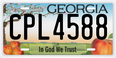GA license plate CPL4588
