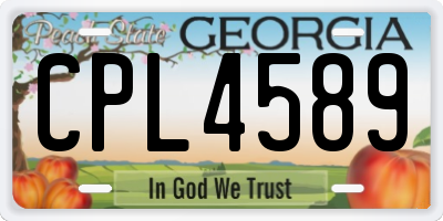 GA license plate CPL4589