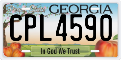GA license plate CPL4590