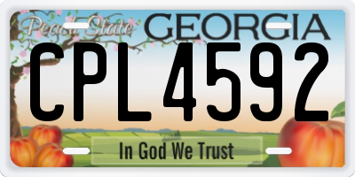 GA license plate CPL4592