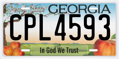 GA license plate CPL4593