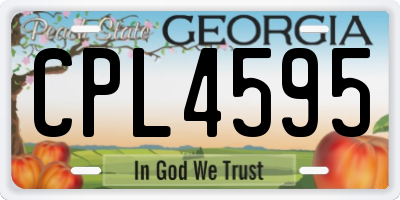 GA license plate CPL4595
