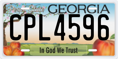 GA license plate CPL4596