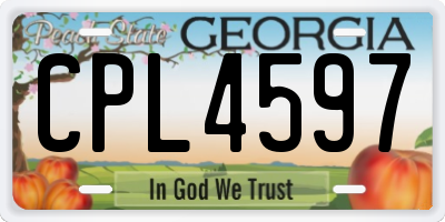 GA license plate CPL4597