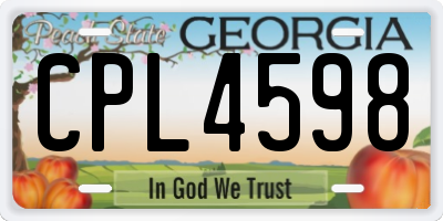 GA license plate CPL4598