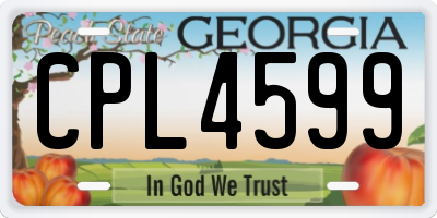 GA license plate CPL4599