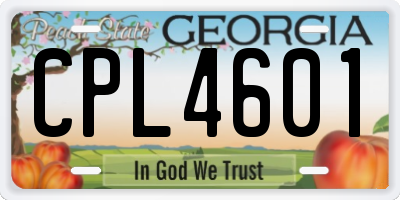 GA license plate CPL4601