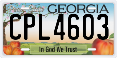 GA license plate CPL4603