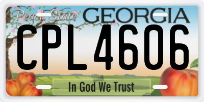 GA license plate CPL4606