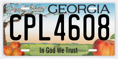 GA license plate CPL4608