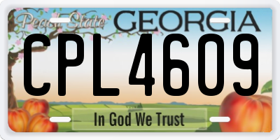 GA license plate CPL4609