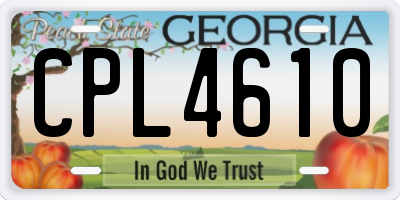 GA license plate CPL4610